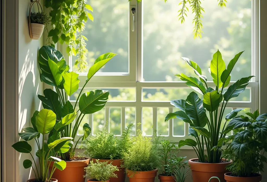 Zimmerpflanzen im Sommer draußen: Balkon und Terrasse